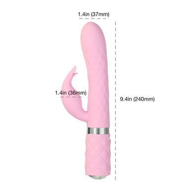 Розкішний кролик з ротацією та вібрацією Pillow Talk Lively Pink, кристал Сваровскі SO6856 фото