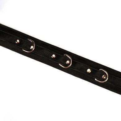 Нашийник з повідцем Liebe Seele Boudoir Amor Collar with Leash Black, три кільця SX1668 фото