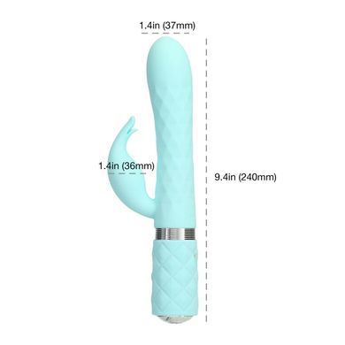 Розкішний кролик з ротацією та вібрацією Pillow Talk Lively Teal, кристал Сваровскі SO6857 фото