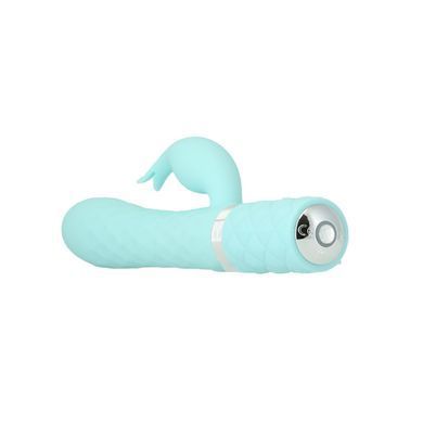 Розкішний кролик з ротацією та вібрацією Pillow Talk Lively Teal, кристал Сваровскі SO6857 фото