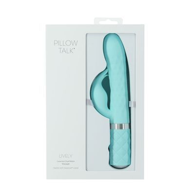 Розкішний кролик з ротацією та вібрацією Pillow Talk Lively Teal, кристал Сваровскі SO6857 фото