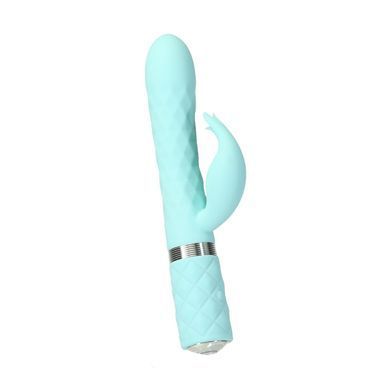 Розкішний кролик з ротацією та вібрацією Pillow Talk Lively Teal, кристал Сваровскі SO6857 фото