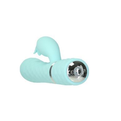 Розкішний кролик з ротацією та вібрацією Pillow Talk Lively Teal, кристал Сваровскі SO6857 фото
