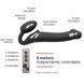 Безремінний страпон з вібрацією Strap-On-Me Vibrating Black M, діаметр 3,8см, пульт ДК, регульований SO3354 фото 4