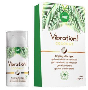 Рідкий вібратор Intt Vibration Coconut Vegan (15 мл), дуже смачний, діє до 30 хвилин SO5972 фото