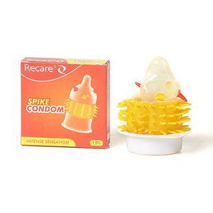 Насадка на член Recare Spike Condom Orange (презерватив з вусиками та шипами) SX3351 фото