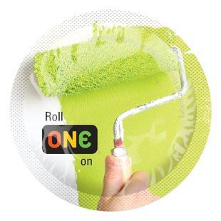 Презерватив ONE Color Sensations Roll ONE on, 1 шт, салатовий, гладенький, зі змазкою SX0767 фото
