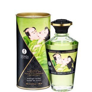 Розігрівальна олія Shunga Aphrodisiac Warming Oil &ndash; Midnight Sorbet (100 мл) без цукру, смачна SO2502 фото