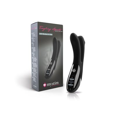 Вібратор подвійний з електростимуляцією Mystim Tingling Aparte eStim Black, міостимулятор SO2989 фото
