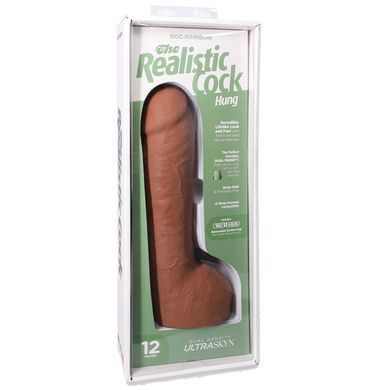 Фалоімітатор Doc Johnson The Realistic Cock ULTRASKYN - 12 Inch Hung with Balls Caramel SX4468 фото