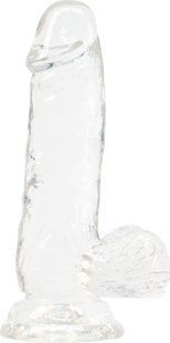 Прозорий фалоімітатор на присосці ADDICTION &mdash; Clear Dildo with Balls 6&Prime;, віброкуля в подарунок SO5580 фото