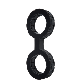 Наручники з силікону Doc Johnson The Cuffs Small - Black, добре тягнуться, для рук і для ніг SO1965 фото