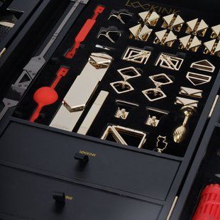 БДСМ-набір LOCKINK All-in-1 BDSM Play Kit, чорний, шкіра з тисненням, предмети для бондажу, шибарі, ваксплею SX0819 фото