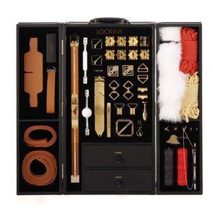 БДСМ-набір LOCKINK All-in-1 BDSM Play Kit, коричневий, ремені, маска, кляпи, анальні пробки, свічки SX0820 фото