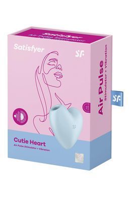 Вакуумний стимулятор-серце з вібрацією Satisfyer Cutie Heart Blue SO6287 фото
