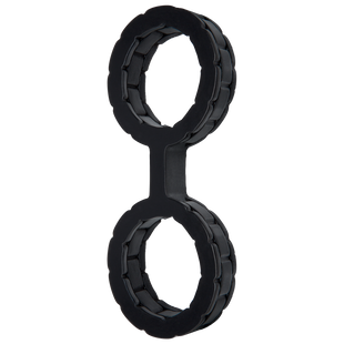 Наручники з силікону Doc Johnson The Cuffs Large - Black, добре тягнуться, для рук і для ніг SO1967 фото