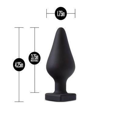 Анальна пробка Blush Temptasia &ndash; Fuck Me Anal Plug &ndash; Black, основа у вигляді сердечка SO8843 фото