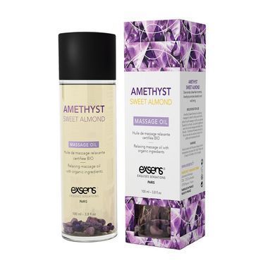 Масажна олія EXSENS Amethyst Sweet Almond (розслаблювальна, з аметистом) 100мл, натуральна SO2371 фото