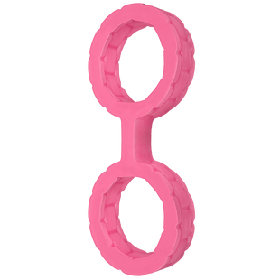 Наручники з силікону Doc Johnson The Cuffs Large - Pink, добре тягнуться, для рук і для ніг SO1968 фото