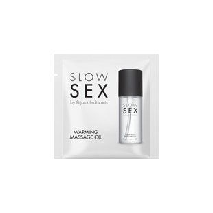 Пробник розігрівальної їстівної масажної олії Bijoux Indiscrets Slow Sex Warming massage oil SO5950 фото