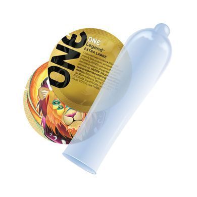 Презерватив ONE Legend XL, 1 шт, збільшений розмір, розширення на кінці, зі змазкою SX0761 фото