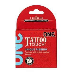 Презервативи ONE Tattoo Touch 3 шт, картонна коробка SX1249 фото