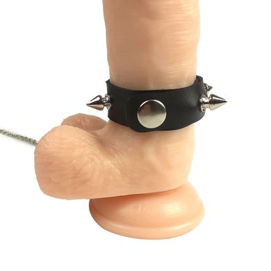 Кольцо для пениса Art of Sex Penis Ring с шипами и поводком, натуральная кожа SO5152 фото