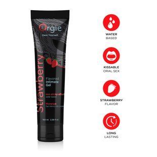 Лубрикант на водній основі Orgie Lube Tube Strawberry, 100 мл, зі смаком та ароматом полуниці SX1525 фото