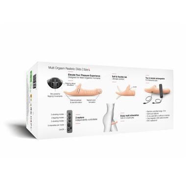 Вібронасадка для страпону з вакуумною стимуляцією Strap-On-Me Multi Orgasm Realistic Dildo L Vanilla SX4037 фото