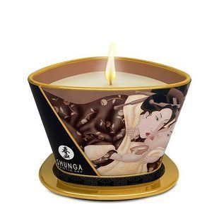Масажна свічка Shunga Massage Candle &ndash; Intoxicating Chocolate (170 мл) з афродизіаками SO2514 фото