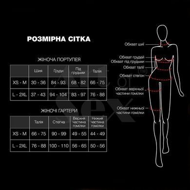 Шкіряна жіноча портупея з наручниками Art of Sex - Ursula чорна XS-2XL SX2352 фото