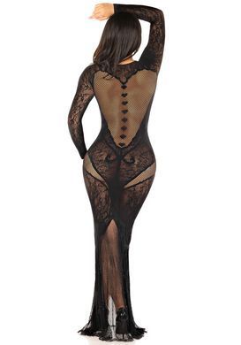 Сукня з довгим рукавом Leg Avenue Lace and Net Bodycon Gown One Size, Black SX1737 фото