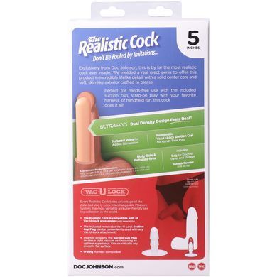 Фалоімітатор Doc Johnson The Realistic Cock ULTRASKYN - 5 Inch with Balls Vanilla SX4482 фото