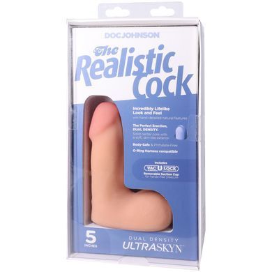 Фалоімітатор Doc Johnson The Realistic Cock ULTRASKYN - 5 Inch with Balls Vanilla SX4482 фото