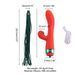 Вібратор-кролик з пульсацією та флогером LOCKINK SEVANDA Whip Vibrating Massage Wand, червоно-зелений SX0903 фото 8